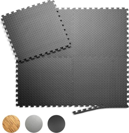 6-piece Protection Mats 60 x 60 x 1 cm - Waterproof Puzzle Mats for Floor Protection in Office Sports Gym - Good Times Mats for Yoga Cellar - Protect Against Dents and Cold Liquid