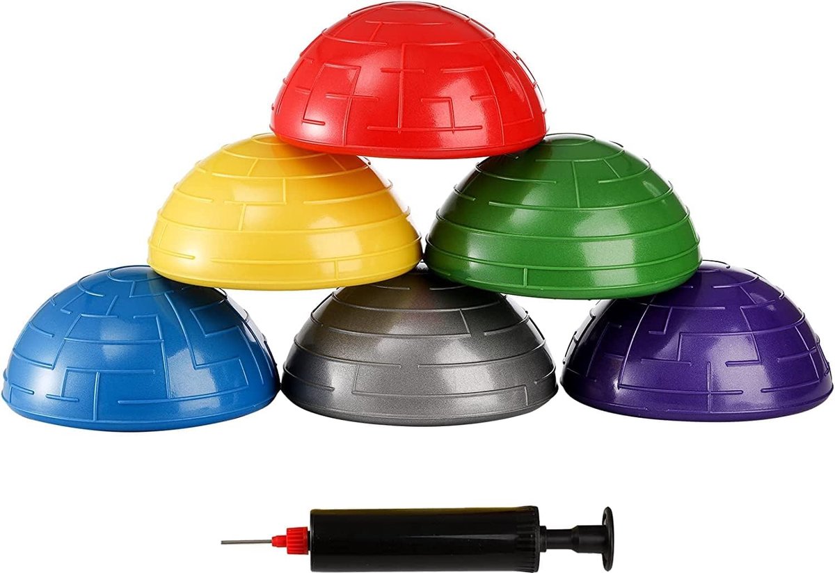 6 stuks halfronde yogaballen sport balansballen 16 cm mini therapie balansbal harde gymnastiek yoga balansbal voor kinderen en volwassenen bevordert coördinatie en balans fitness training