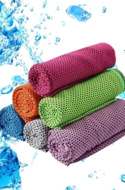 6 stuks koelhanddoeken (100 x 30 cm). Multifunctionele hals, sneldrogend zacht ademend zweet handdoek microfiber handdoek voor yoga, pilates, golf, gym, camping, wandelen, training en meer