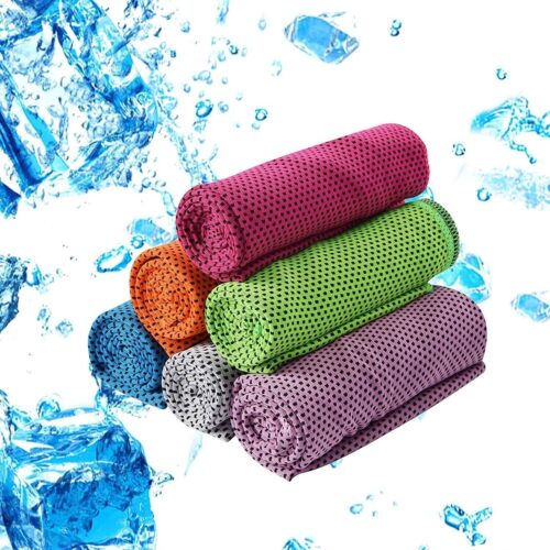 6 stuks koelhanddoeken (100 x 30 cm). Multifunctionele hals, sneldrogend zacht ademend zweet handdoek microfiber handdoek voor yoga, pilates, golf, gym, camping, wandelen, training en meer