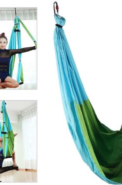 Aerial Yoga Fitness Hanggreep Inversie Sling Hangmat – Inclusief Hangmat Riem – Anti-zwaartekracht – Met Handvat – Handleiding Stoffen Tas