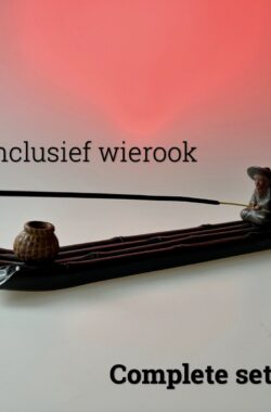 Afecto complete set wierookhouder zwart visserman + wierook – porseleinen Wierookhouder -inclusief 2 soorten wierook – Ontspanning – laat je huis lekker ruiken