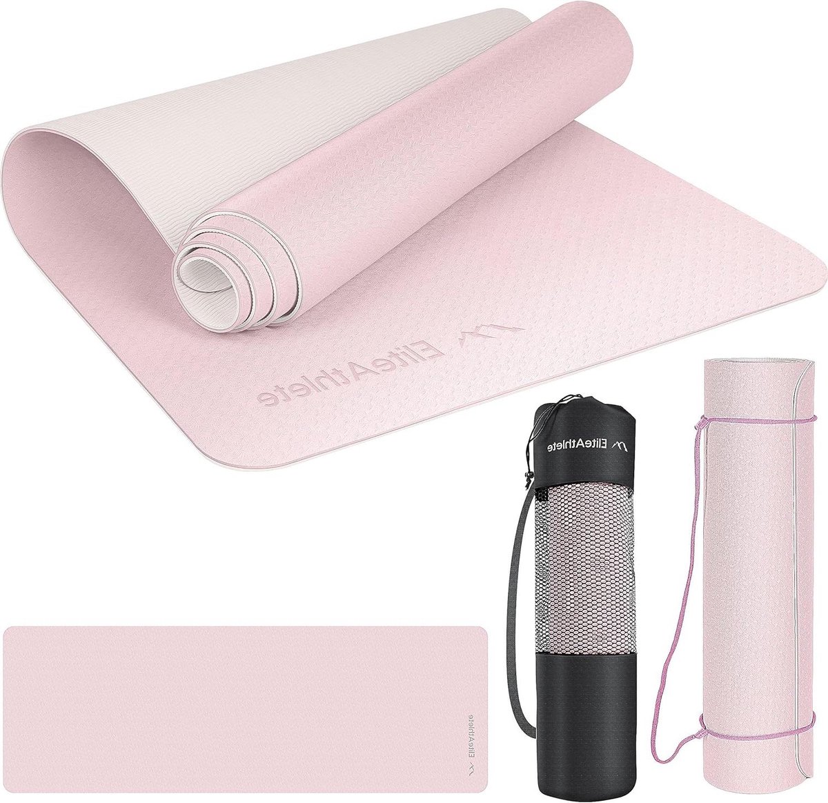 Antislip Yoga Mat voor Fitness Pilates - 183 cm x 61 cm x 06 cm met Draagriem en Tas