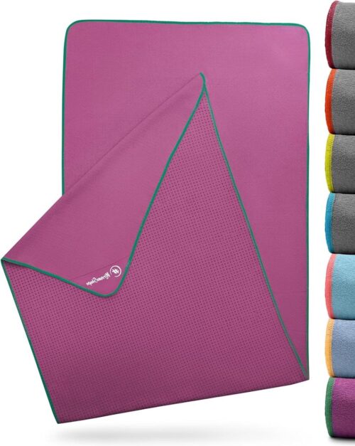 Antislip hot yoga handdoek met noppen - hygiënische onderlaag voor yoga mat - 185 x 63 cm yoga handdoek antislip