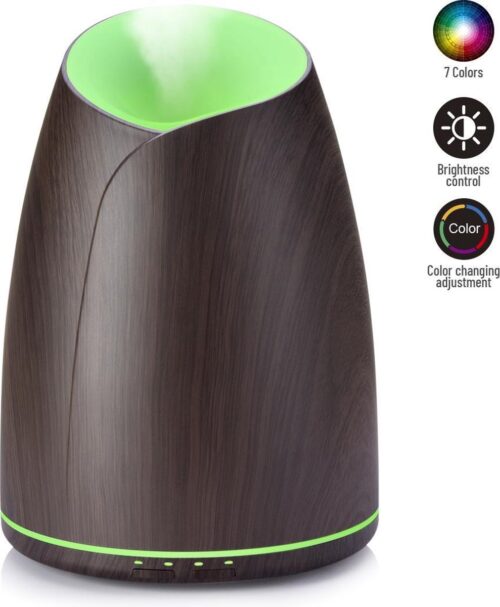 Aroma Diffuser + Bluetooth Speaker Met 10ML Neutriherbs Olie - Geurverspreider - Luchtbevochtiger - Aromatherapie - 500 ML - Donkerbruin