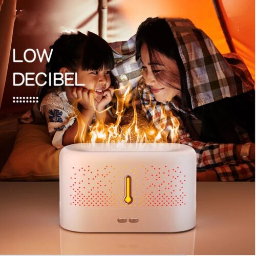 Aroma Diffuser - Luchtbevochtiger - Aromatherapie - Vlam effect - Geurverspreider - Vernevelaar Ultrasone Cool Mist Maker Led