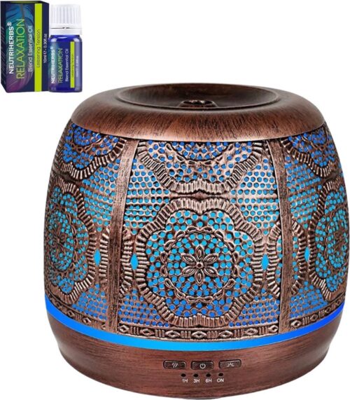 Aroma Diffuser Vintage - Vernevelaar - Geurverspreider - Luchtbevochtiger - Koper - 500 ML