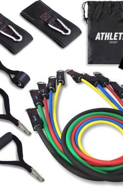 Athletix Weerstandsbanden XL Set – Handvaten – Enkelbanden – Gratis Draagtas & Oefeningen – 5 Resistance bands