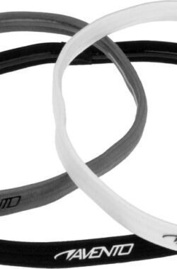 Avento Sporthaarband Elastiek 3st – Zwart/Grijs/Wit