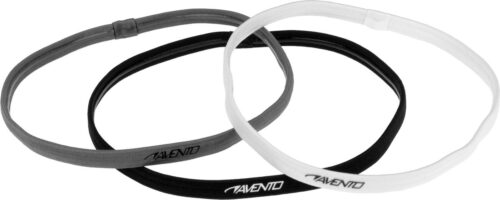 Avento Sporthaarband Elastiek 3st - Zwart/Grijs/Wit