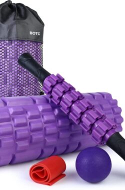 BOTC Foamroller Set – 5 Delige – met Massagebal – Massage Roller – Massage Set – Paars