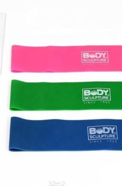 Body Sculpture Power Band Set – 3 Delige Set Weerstandsbanden – Lengte 25 cm – Latex – 3 Kleuren