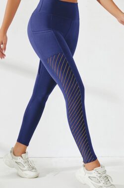 Breathable Pocket Legging – Dames – Sportbroek – Sportlegging – Mesh panelen – Zwart- Ademend – met zakken – Comfortabel – Navy Blue – Marineblauw