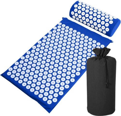 Cheqo® Luxe Acupressuur Mat met Kussen - Spijkermat - Acupuncture - Met Gratis Tas