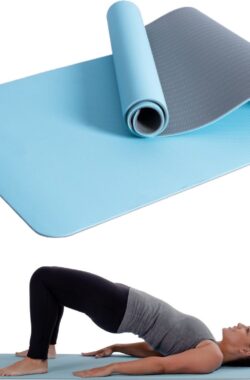 Cheqo® PRO FIT Antislip Yogamat – Sportmat – Fitnessmat – 173x58cm – Blauw