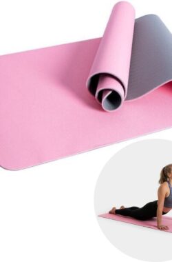 Cheqo® PRO FIT Antislip Yogamat – Sportmat – Fitnessmat – 173x58cm – Roze