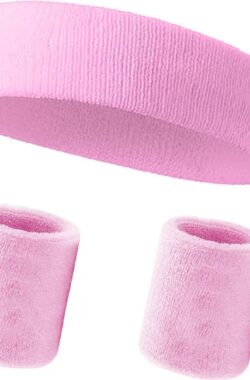 Consumerce® Sportieve Zweetbandset Roze – Hoofdband en 2 Polsbandjes – Zweetband – Polsband – Polsbandje – Zweetbandje – Zweetbandjes – Sport – Haarband – Pols