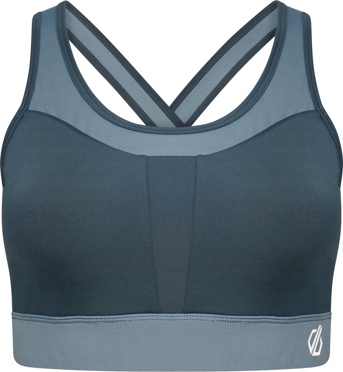 Dare2B, Mantra Dames Sportbeha, Blauw/Grijs, Maat XS