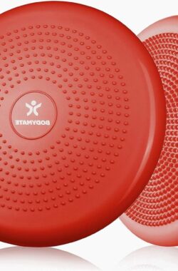 Diameter 34 cm Balkussen inclusief pomp voor core fitness revalidatie – Zitbalkussen luchtkussen balanskussen met noppen – Coördinatie en rugtraining