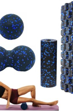 Diepe Weefsel Massager Set – 4-delige Yoga Schuimroller Set – Medium-Harde Foam Roller – Massage Foam Rollers Duoball en Fascia Ball – EPP Materiaal – Spiermassage Spanning