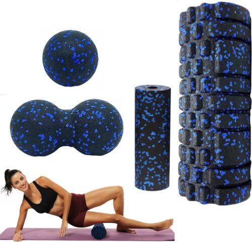 Diepe Weefsel Massager Set - 4-delige Yoga Schuimroller Set - Medium-Harde Foam Roller - Massage Foam Rollers Duoball en Fascia Ball - EPP Materiaal - Spiermassage Spanning