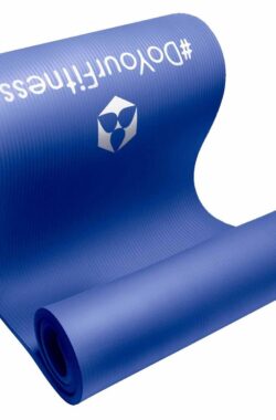 #DoYourFitness – dikke fitness mat perfect voor pilates, aerobics, yoga – “Yamuna” – non-slip, duurzaam, huidvriendelijk, slijtvast – 183 x 61 x 1,5 cm – blauw