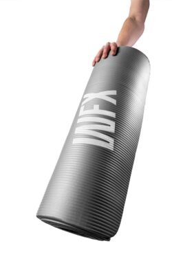 #DoYourFitness dikke yoga mat perfect voor pilates, aerobics, yoga – Yamuna – non-slip, slijtvast – 183 x 61 x 1,5 cm – grijs