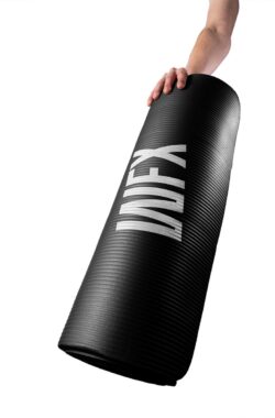 #DoYourFitness dikke yoga mat perfect voor pilates, aerobics, yoga – Yamuna – non-slip, slijtvast – 183 x 61 x 1,5 cm – zwart