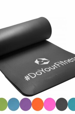 #DoYourFitness – fitness mat perfect voor pilates, aerobics, yoga – “Yogini” – non-slip, slijtvast – 183 x 61 x 1,0cm cm – zwart