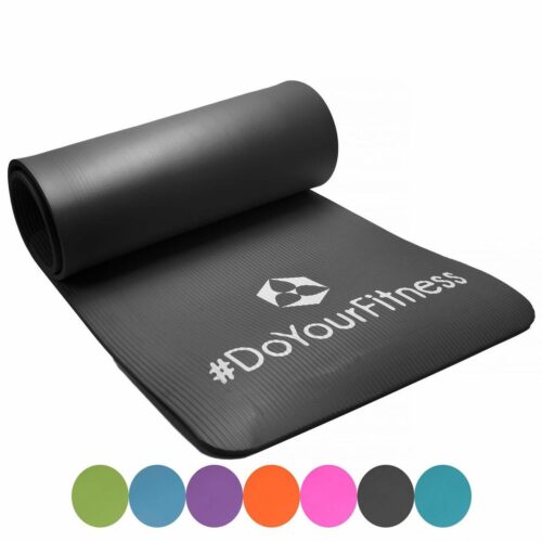 #DoYourFitness - fitness mat perfect voor pilates, aerobics, yoga - "Yogini" - non-slip, slijtvast - 183 x 61 x 1,0cm cm - zwart