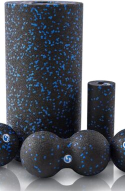 EPP Foam Roller Set met 5 Rollen voor Medium-firm spiermassage – Yoga Foam Roller voor spanningsontlasting en letselpreventie (Blauw)