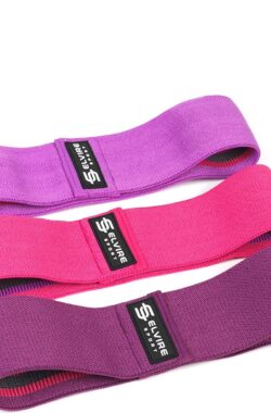 Elvire Sport Weerstandsbanden Set van 3 – Resistance Band 36 cm – Fitness Elastiek Roze – 10, 20 of 30 kg – Versteviging van Heupen, Billen, Armen, Benen – Weerstandselastiek Vrouwen voor Yoga of Pilates