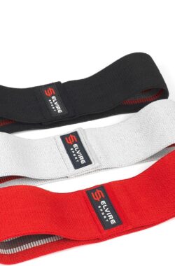 Elvire Sport Weerstandsbanden Set van 3 – Resistance Band – Fitness Elastiek Rood Wit Zwart – 10, 20 of 30 kg – Versteviging van Heupen, Billen, Armen, Benen – Weerstandselastiek voor Yoga of Pilates – Geschikt voor mannen en vrouwen