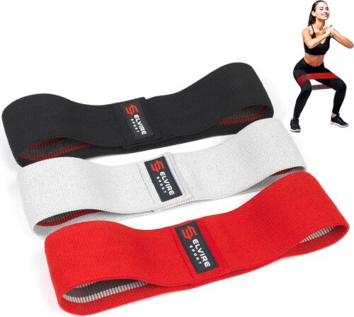 Elvire Sport Weerstandsbanden Set van 3 - Resistance Band - Fitness Elastiek Rood Wit Zwart - 10, 20 of 30 kg - Versteviging van Heupen, Billen, Armen, Benen - Weerstandselastiek voor Yoga of Pilates - Geschikt voor mannen en vrouwen