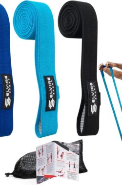 Elvire Sport Weerstandsbanden Set van 3 – Resistance Band XL 2m – Fitness Elastiek Blauw – 10, 20 of 30 kg – Versteviging van Heupen, Billen, Armen, Benen – Weerstandselastiek Mannen voor Krachttraining