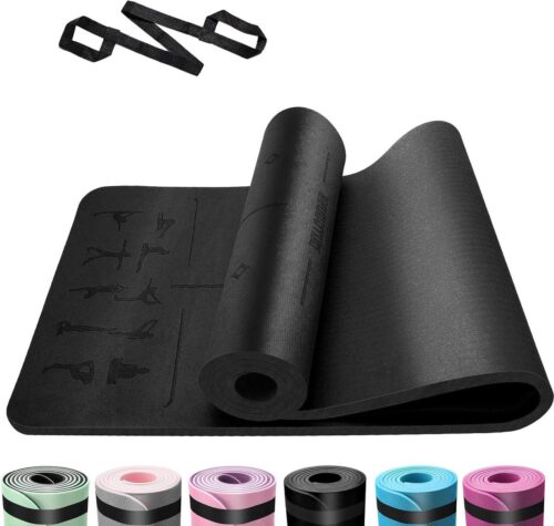 Extra Thick TPE Skin-friendly Yoga Mat Non-Slip Pilates Aerobics-Gymnastics Mat