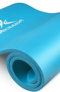 Extra dikke yoga- en pilatesmat – 13 mm – lange trainingsmat – hoge dichtheid met comfortschuim – draagriem – grijs – 180 cm