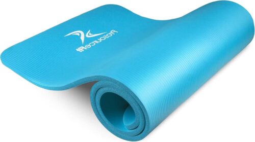 Extra dikke yoga- en pilatesmat - 13 mm - lange trainingsmat - hoge dichtheid met comfortschuim - draagriem - grijs - 180 cm