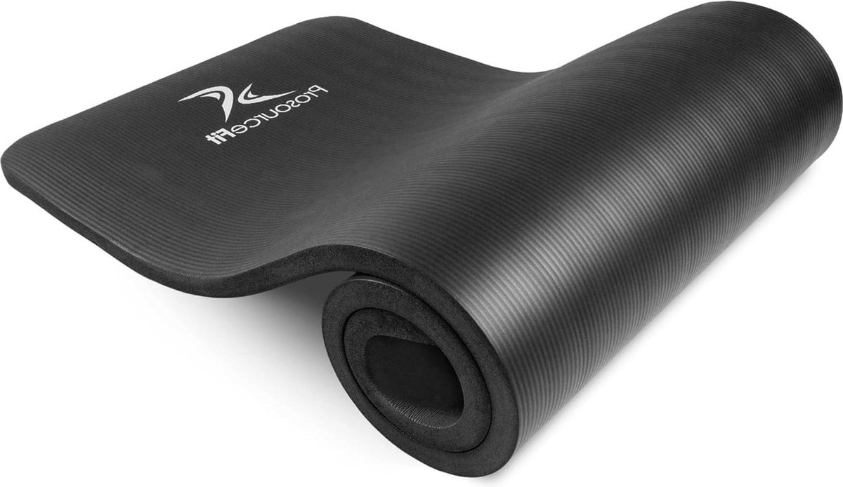 Extra dikke yoga- en pilatesmat - 13 mm of 25 mm - 71 inch - comfortschuim en draagriem - zwart