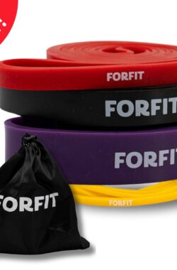 FORFIT Pull up-bands – Weerstandsbanden – Resistance bands – Fitness elastieken – Calisthenics en Crossfit – Krachttraining – Set van 4 banden – Inclusief gratis opbergtas