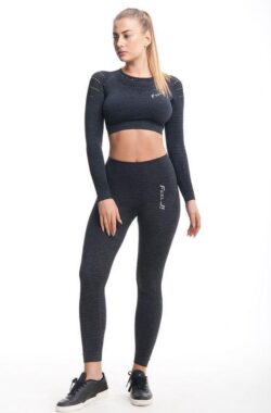 Feelj Seamless Sportlegging Dames High Waist Iron – Grafiet Melange – M/L