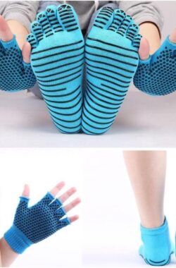 Finnacle – “Antislip Yoga-Sokken & -Handschoenen: Blauw, One-Size!”