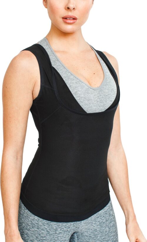 FitLife Sweat Shaper - Stimuleer Zweet Tijdens Sporten - Sauna Shirt - Afslank Shirt L/XL - Dames - Zwart