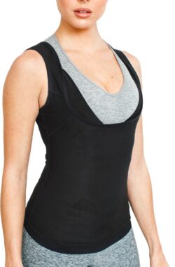 FitLife Sweat Shaper – Stimuleer Zweet Tijdens Sporten – Sauna Shirt – Afslank Shirt S/M – Dames – Zwart