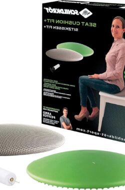 Fitness Seat Cushion Fit+ zitkussen balanskussen lensvorm – stoffen bekleding – pomp – oefeningen 960037