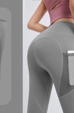 Fitness broek – Sportlegging – Yoga Broek – Yogalegging – Dames – Grijs- M