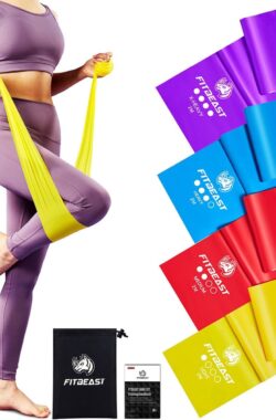 Fitnessbandenset, 3-delige gymnastiekbandenset, 4-delige gymnastiekbandenset, stretchband met draagtas en oefenhandleiding, Pilates-band voor fitnessband, Pilates, yoga, krachttraining