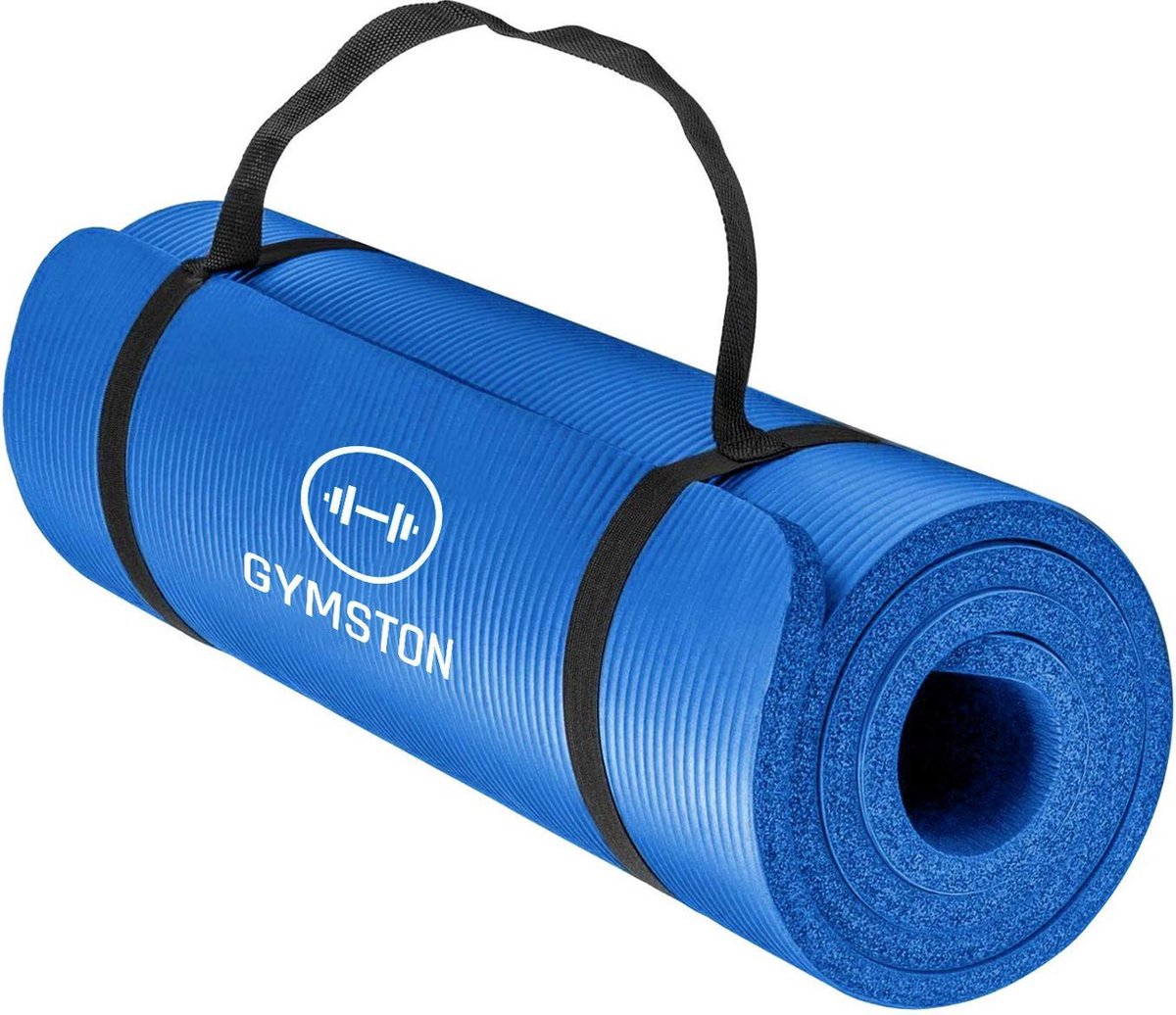 Fitnessmat Inclusief draagtas en extra draagriem - 183 cm x 61 cm x 1.5 cm - Blauw