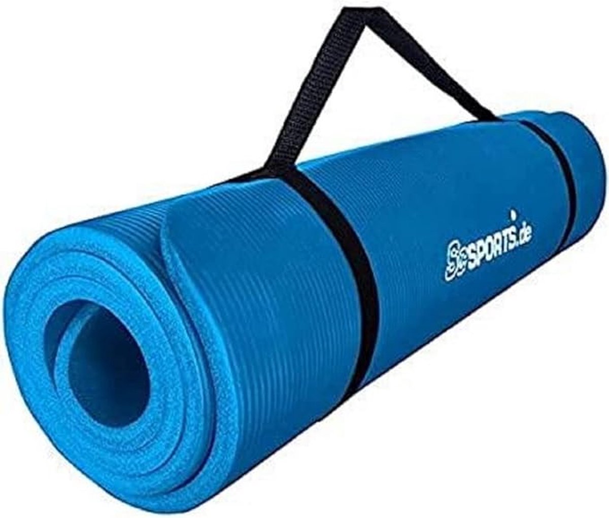 Fitnessmat - Sportmat - Yogamat antislip - Yogamat - 1.5 kg - Rubber - Blauw - 190 x 80 x 1.5 cm