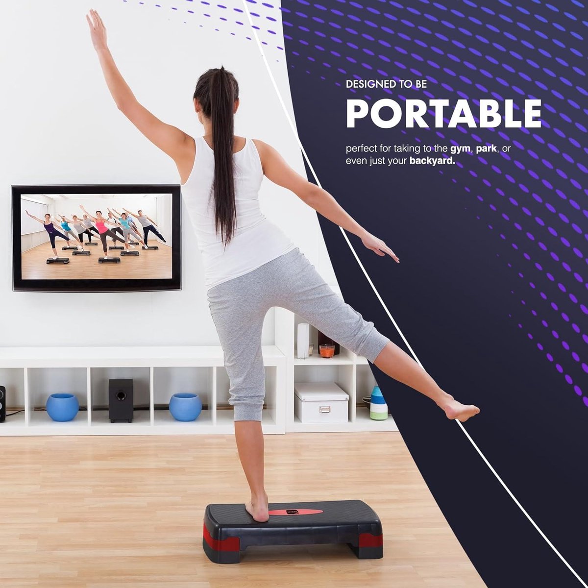 Fitnessstepper voor thuis en sportschool - aerobics cardio gewichten yoga dvd-training - instelbare hoogte 1015 cm Mini stepper